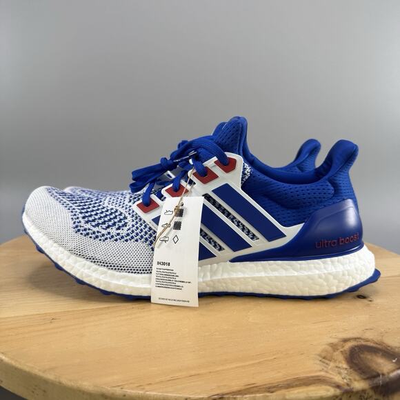Adidas Ultraboost 1.0 Mens Size 11.5 Shoes White Royal Blue Running Sneakers - Picture 3 of 10
